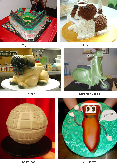 Yes, these are all cakes, and no, they're not edible thanks to them being 90% fondant